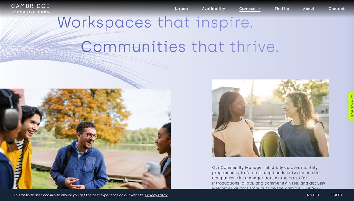 Cambridge Research Park community and nature page